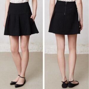 Anthropologie Leifsdottir Drop Waist Pleated Fit And Flare Mini Skirt Size 6 EUC